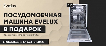 Посудомоечная машина Evelux в подарок